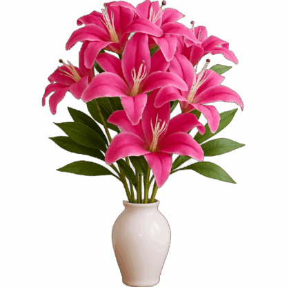 Artificial  Lily Pink Flower Bunch