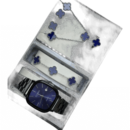 Elegant New Lady's Watch Set in Black and Purple Color - Image 2