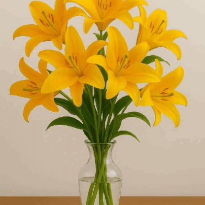 Artificial  Lily Pink Flower Bunch - Image 2