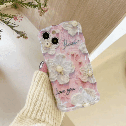 Love You Flower Design iPhone Cover
