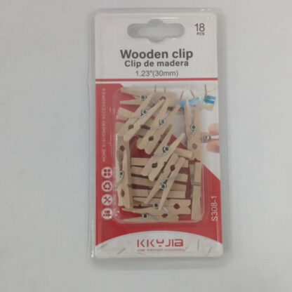 NATURAL COLOR SMALL WOODEN CLIP 30MM