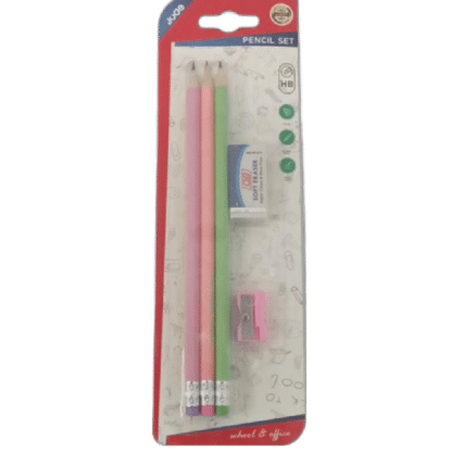 3pc pencil + ERASER SHARPENER