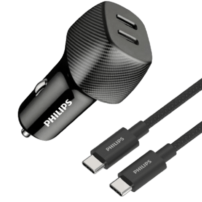 Philips 60W Dual Port USB-C Car Charger