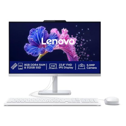 DESKTOP LENOVO ALL IN ONE A100 INTEL N100 8GB 512GB SSD 23.8IN FHD CLOUD GREY 1 YEAR WARRANTY