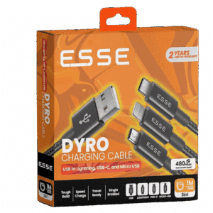 HYPHEN ESSE ECB-USB37095 DYRO 3 in 1 (Lightning+Type C+Micro-USB) Cable – 1M