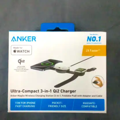 Anker Ultra -Compact 3-in-1Qi2 Charger - Image 2
