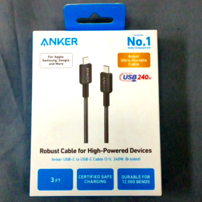 Anker USB-C Cable (3 ft, 240W, Braided) - Image 2