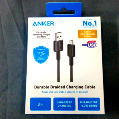 Anker USB-A to USB -C Cable (3ft, Braided) - Image 2