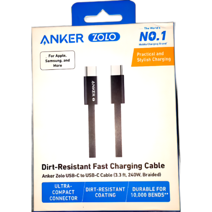Anker Zolo USB -C Cable (3.3ft, 240W, Braided)