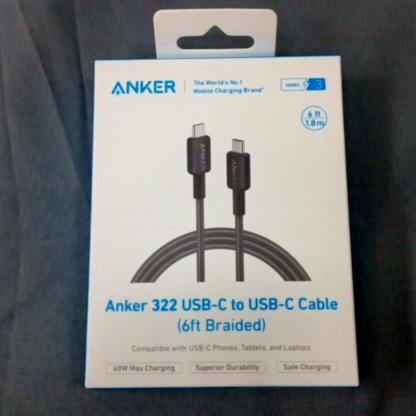 Anker 322 USB -C to USB -C Cable (6ft, Braided) - Image 2