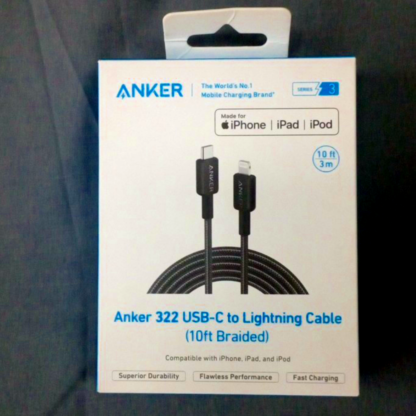 Anker 322 USB -C to Lightning Cable (10ft Braided) - Image 2