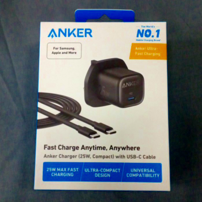 Anker Charger (25W, Compact) with USB -C Cable - Image 2