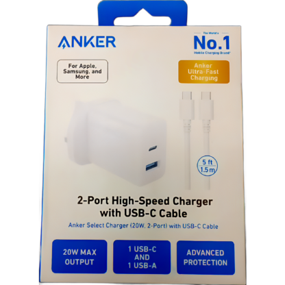 Anker Select Charger (20W, 2-Port) with USB -C Cable