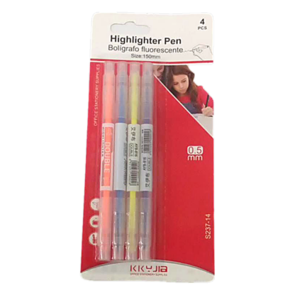 4PC DOUBLE-HEADED HIGHLIGHTER PEN