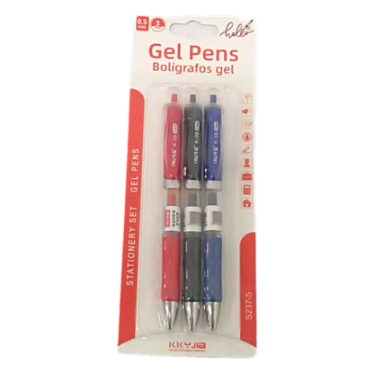 PRESS-ON GEL PEN 0.5MM (THREE COLORS)