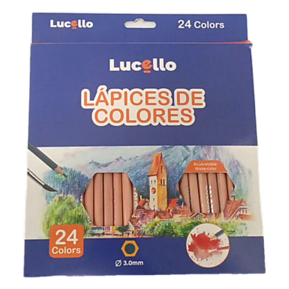 24PC WOODEN COLORED PENCILS LEAD 3.8MM