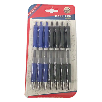 3 BLUE AND 4 BLACK BALLPOINT PENS ASSORTED