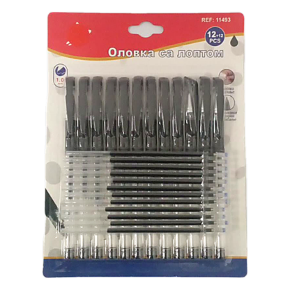 12PCS BLACK GEL PENS WITH REPLACEMENT CORES