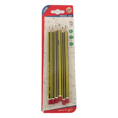 6PZ YELLOW BLACK STICKY RED PENCIL