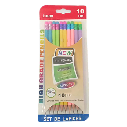 10PC CARON HEXAGONAL ERASER PENCILS