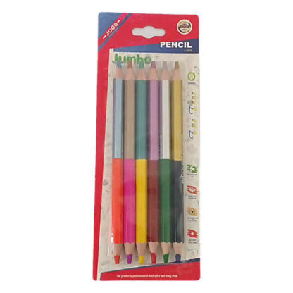 6PC THICK ROD 12 COLORS FLUORESCENT METAL COLOR PENCIL 10CM