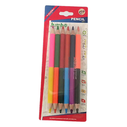 6PC THICK ROD 12 COLORS FLUORESCENT ORDINARY COLOR PENCIL 10CM
