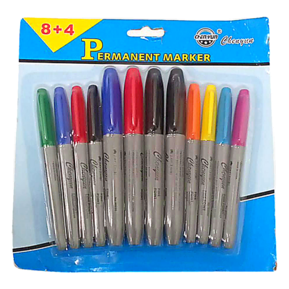 8 SMALL COLORED MARKERS + 4 LARGE MARKERS