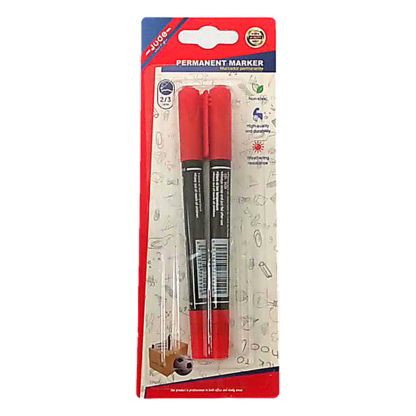 2PZ DOUBLE-HEADED SMALL MARKER PEN RED 2