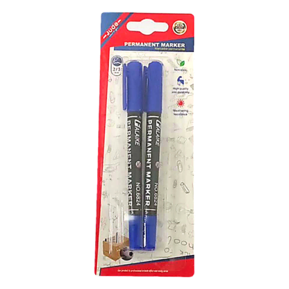 2PC DOUBLE-HEADED SMALL MARKER PEN BLUE 2