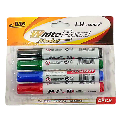 4PC WHITEBOARD PEN BLISTER CARD
