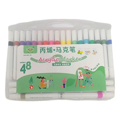LARGE CAPACITY ACRYLIC MARKER TRIANGLE 48 COLORS