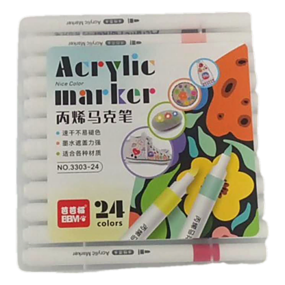 24-COLOR THIN-STICK ACRYLIC MARKERS