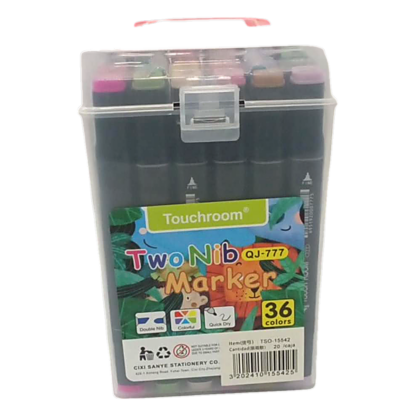 36 MARKERS IN PVC BOX WITH BLACK STICKS