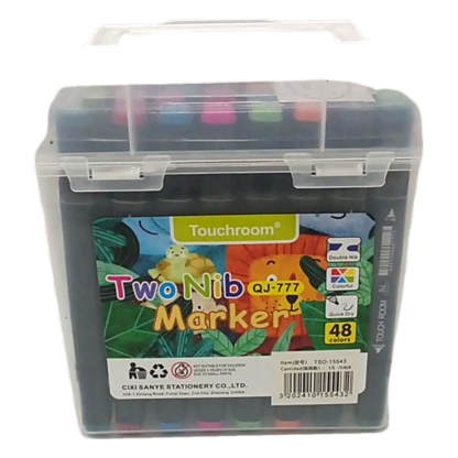 48 MARKERS IN PVC BOX WITH BLACK HANDLES
