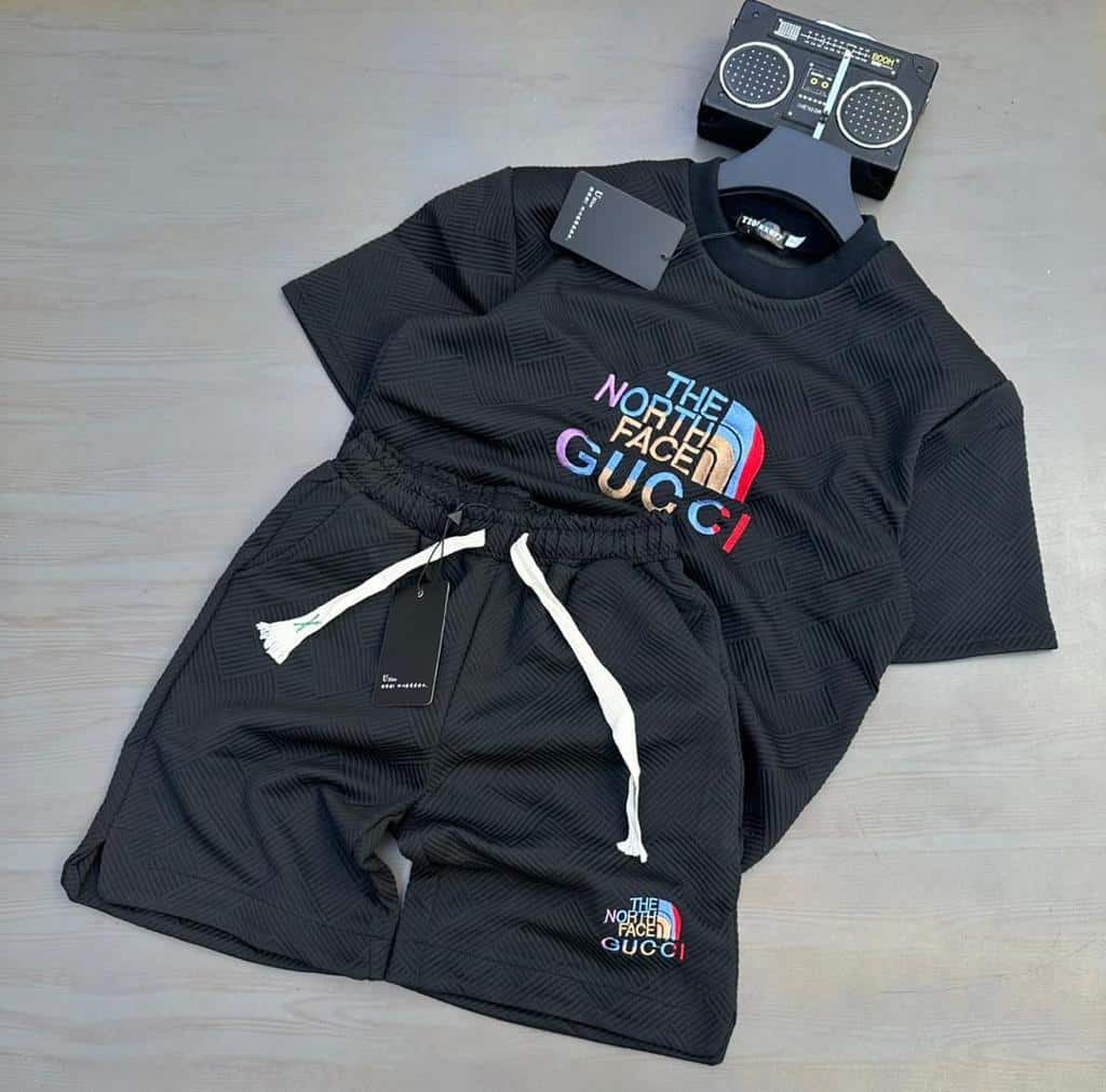 Zudua - Buy North Face & Gucci Set of Shorts and T shirt - Black